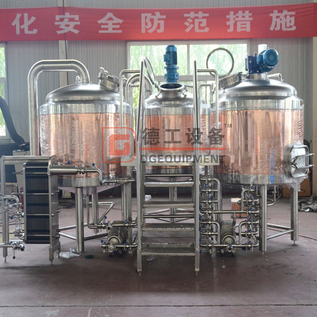 7BBL Brewpub Используется Red Copper пивоварения оборудование с 3 судами Пиво Brewhouse