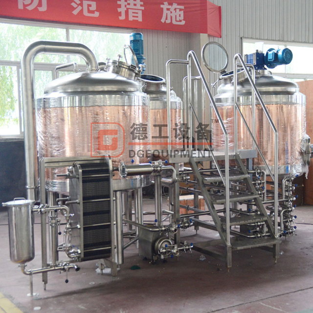 7BBL Brewpub Используется Red Copper пивоварения оборудование с 3 судами Пиво Brewhouse